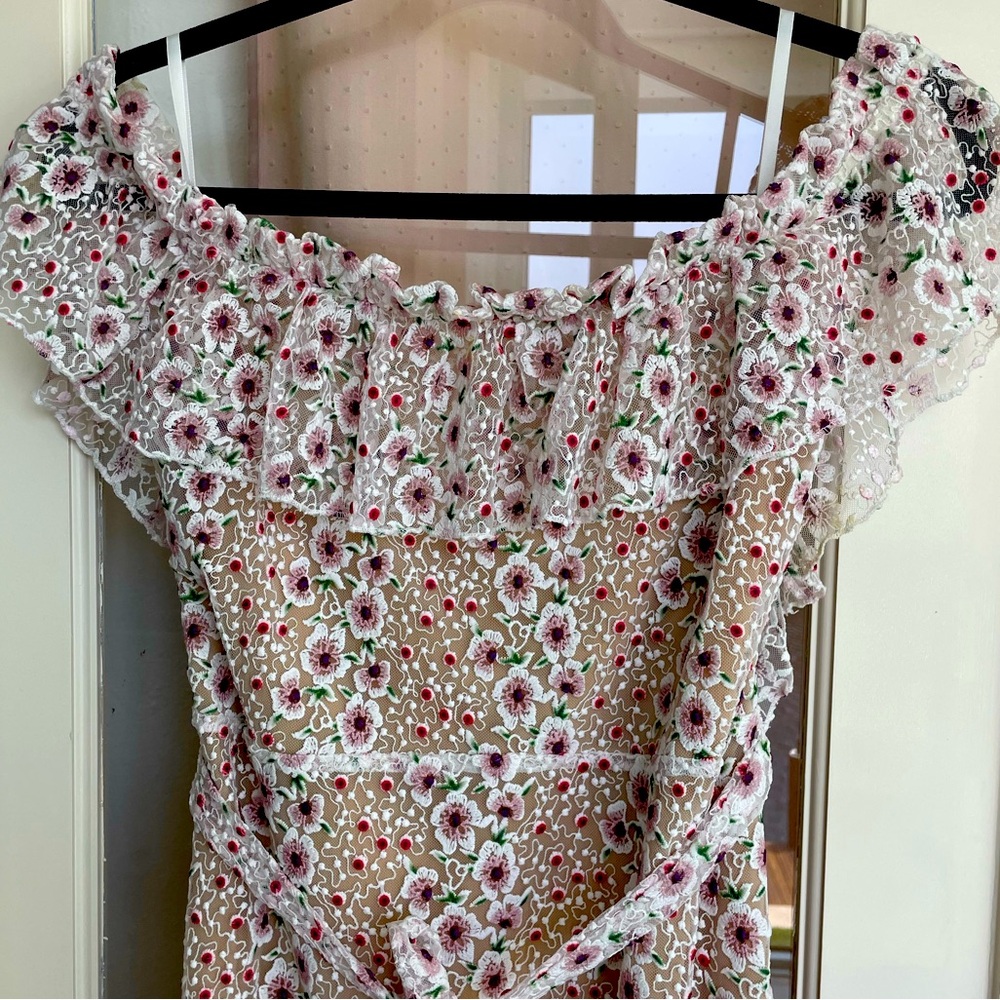 Tularosa dress asymmetrical flounced hem sizeL